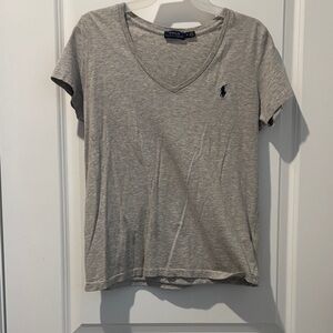 Polo by Ralph Lauren Heather Gray V-Neck Tee